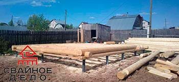 Брусовой дом на сваях