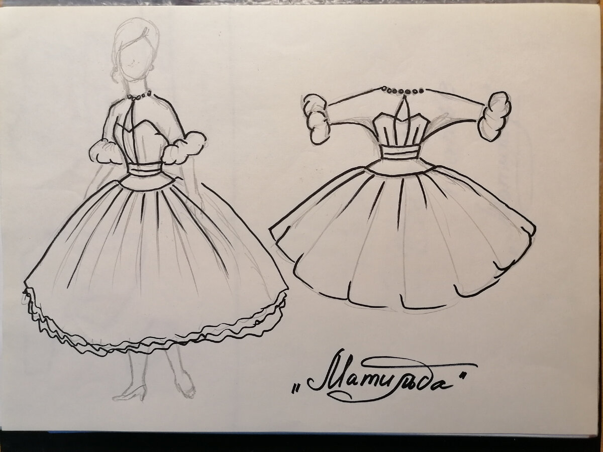 Эскиз наряда. (фото автора)