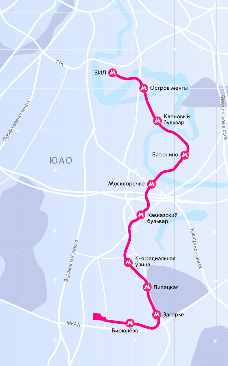 проект линии ещё со старыми названиями станций