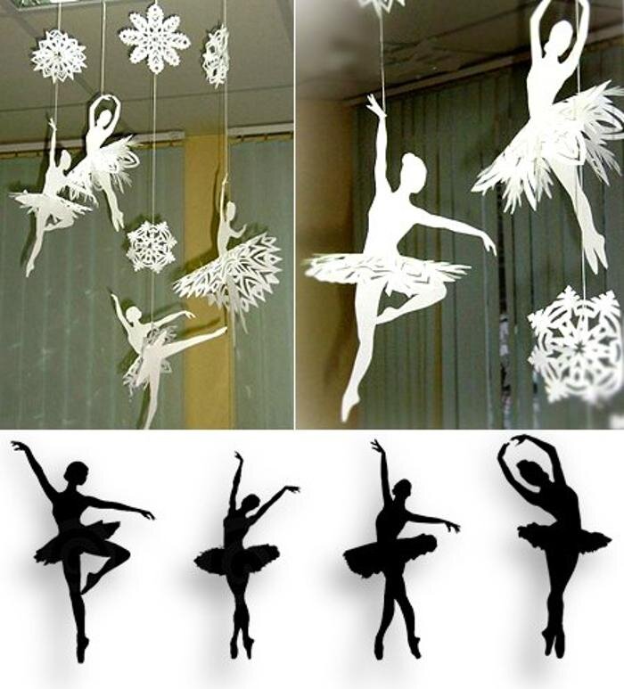 Снежинки-балеринки своими руками