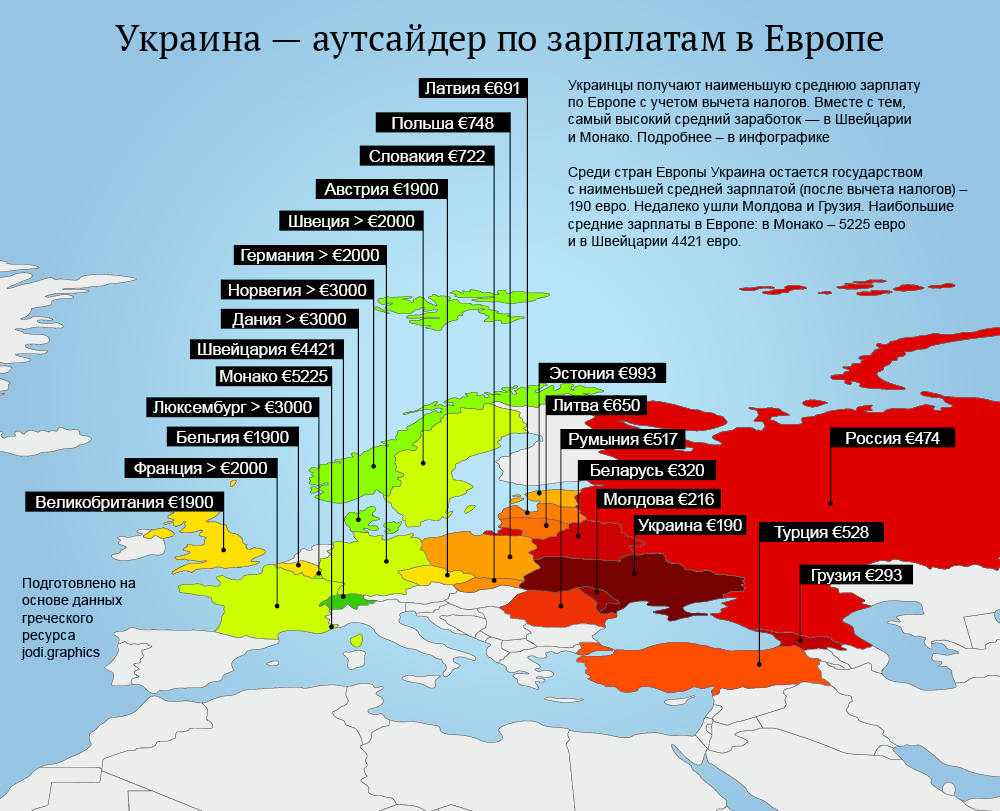 Стоимость жизни в странах европы карта