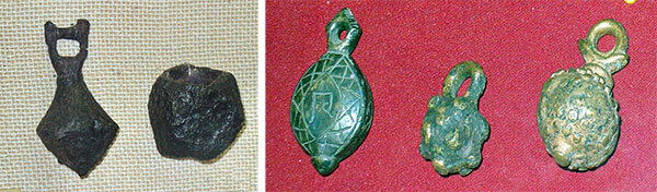 Железные и бронзовые гирьки кистеней