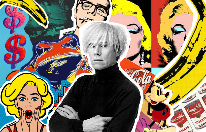 фото: коллаж Энди Уорхола на фоне известных его работ, 1978