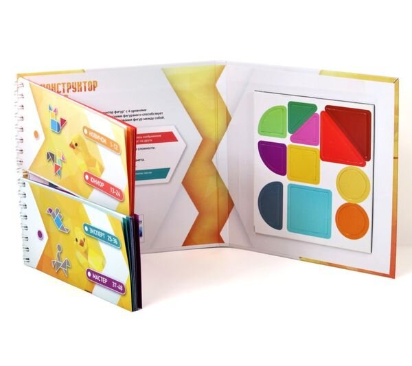 Цель  игры – сложить фигуры таким образом, чтобы получилось изображение с  картинками на буклете. Фигуры не должны накладываться друг на друга.  
