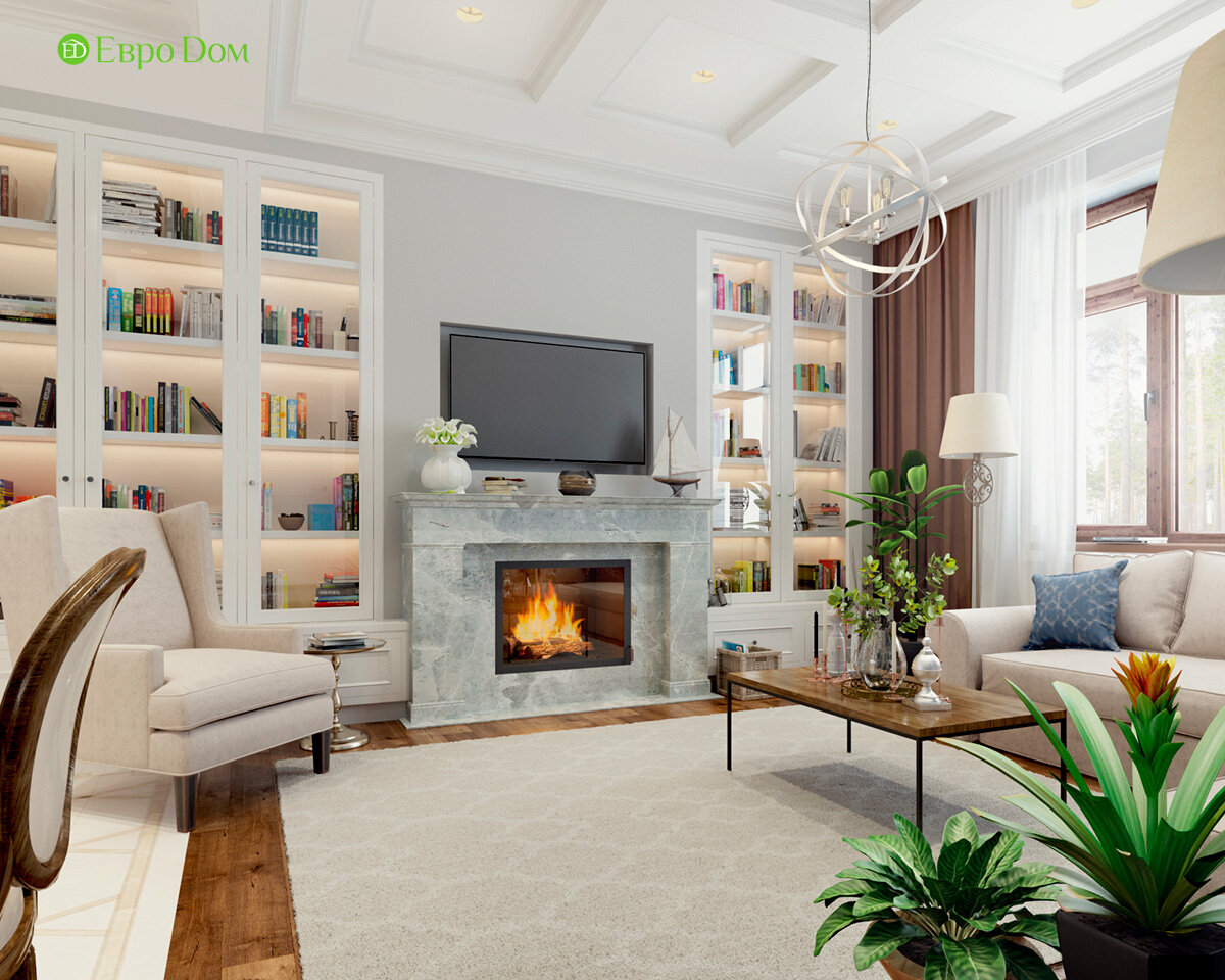  На фото: Просторный коттедж 413 кв. м. в английском стиле 