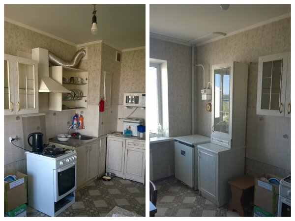 Так выглядела кухня на первом замере, ДО начала всех работ