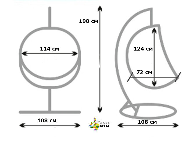 Подвесное кресло кокон размеры чертежи