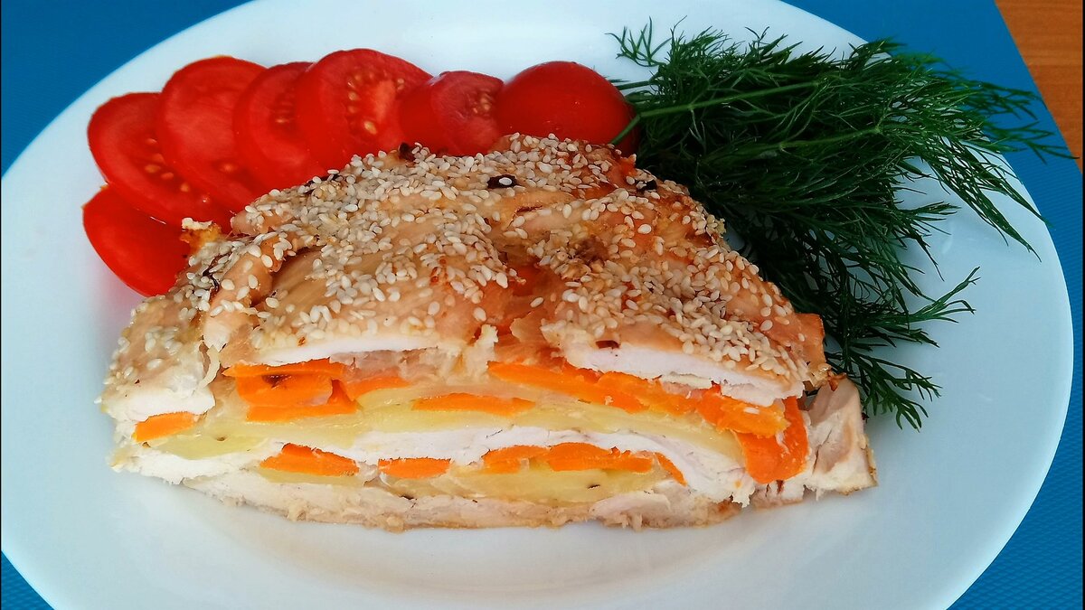 Торт из курицы слоями