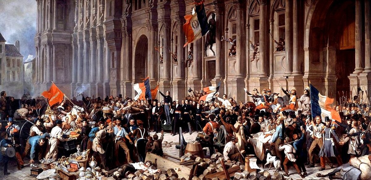 Красный флаг во время революции 1848-го года о Франции.