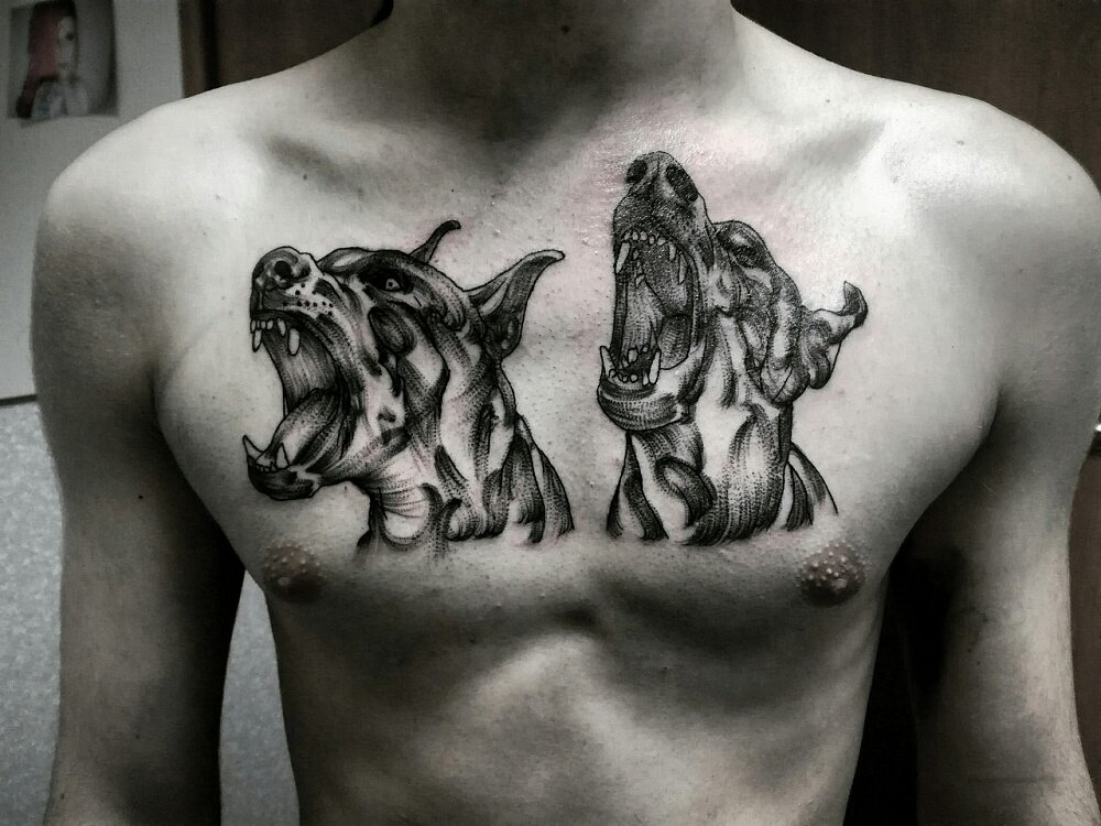 Татуировка с изображением собаки. Значение