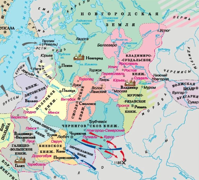Русь владимирская карта