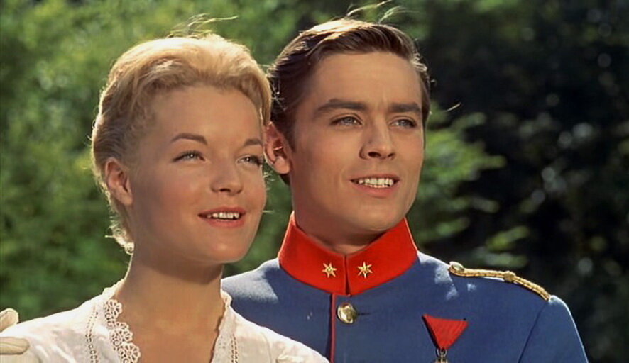 Ален Делон и Роми Шнайдер в фильме "Кристина", 1958 год