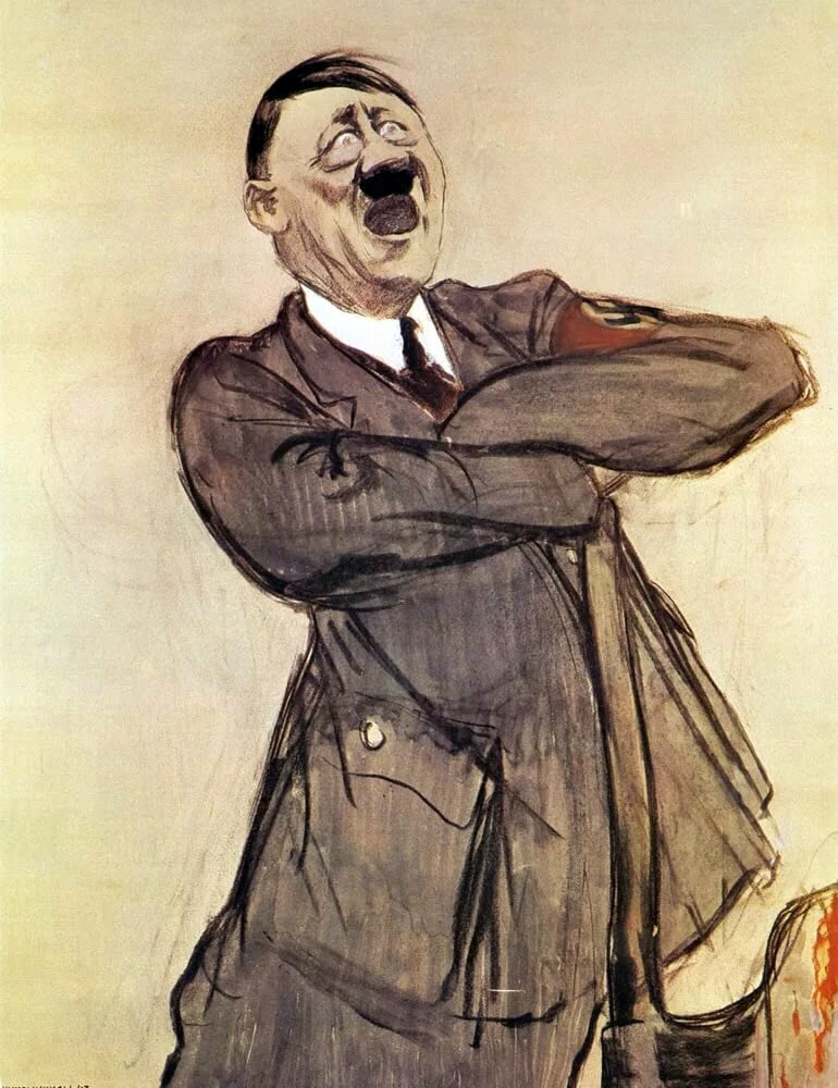 Репродукция карикатуры Кукрыниксов «Гитлер», 1942 год. Источник: visualrian.ru.