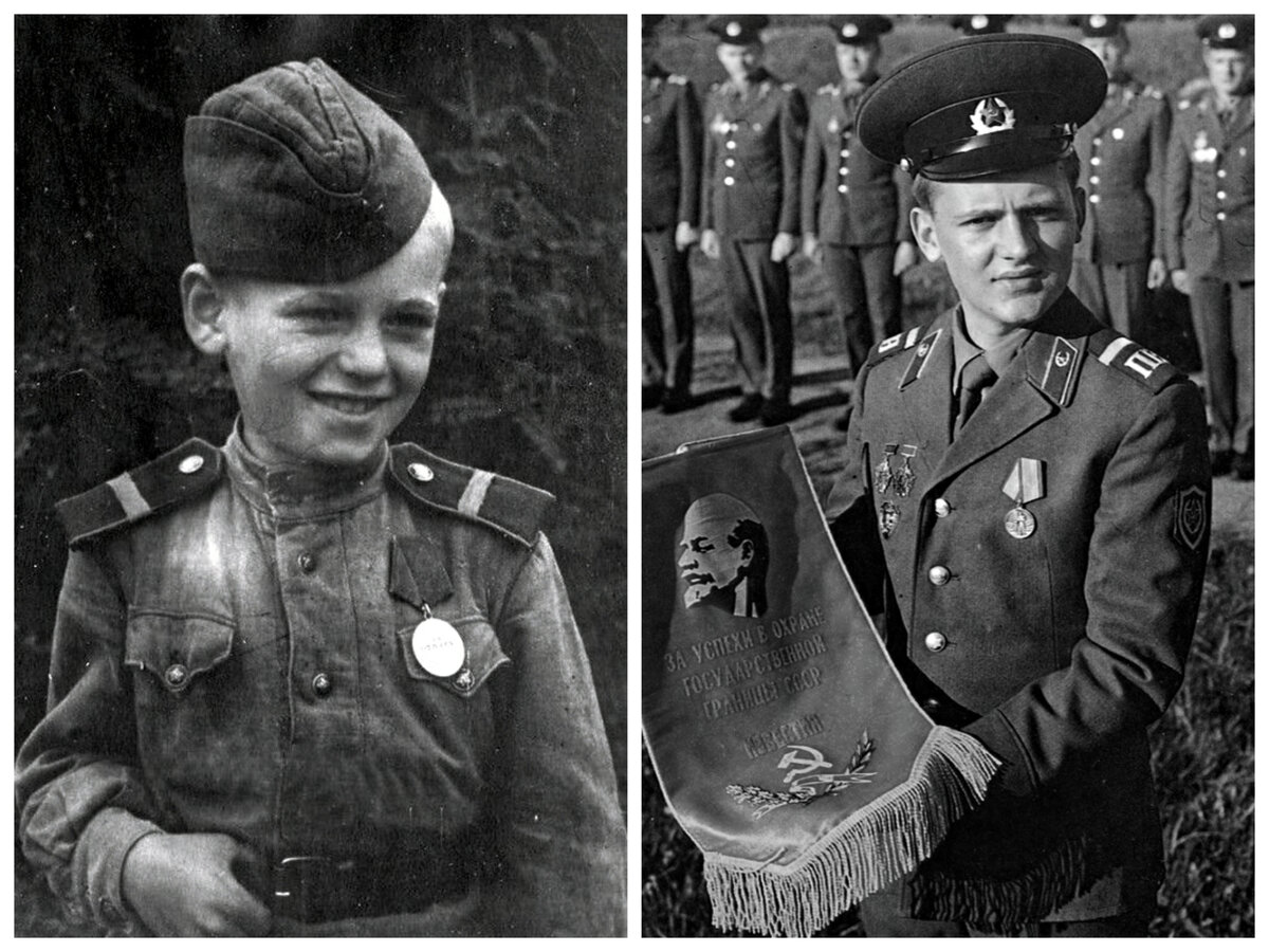 Думается, что своим званием гордились и самый молодой ефрейтор в годы войны (на левом фото), и этот отличник-пограничник (правое фото). Фото https://vk.com.
