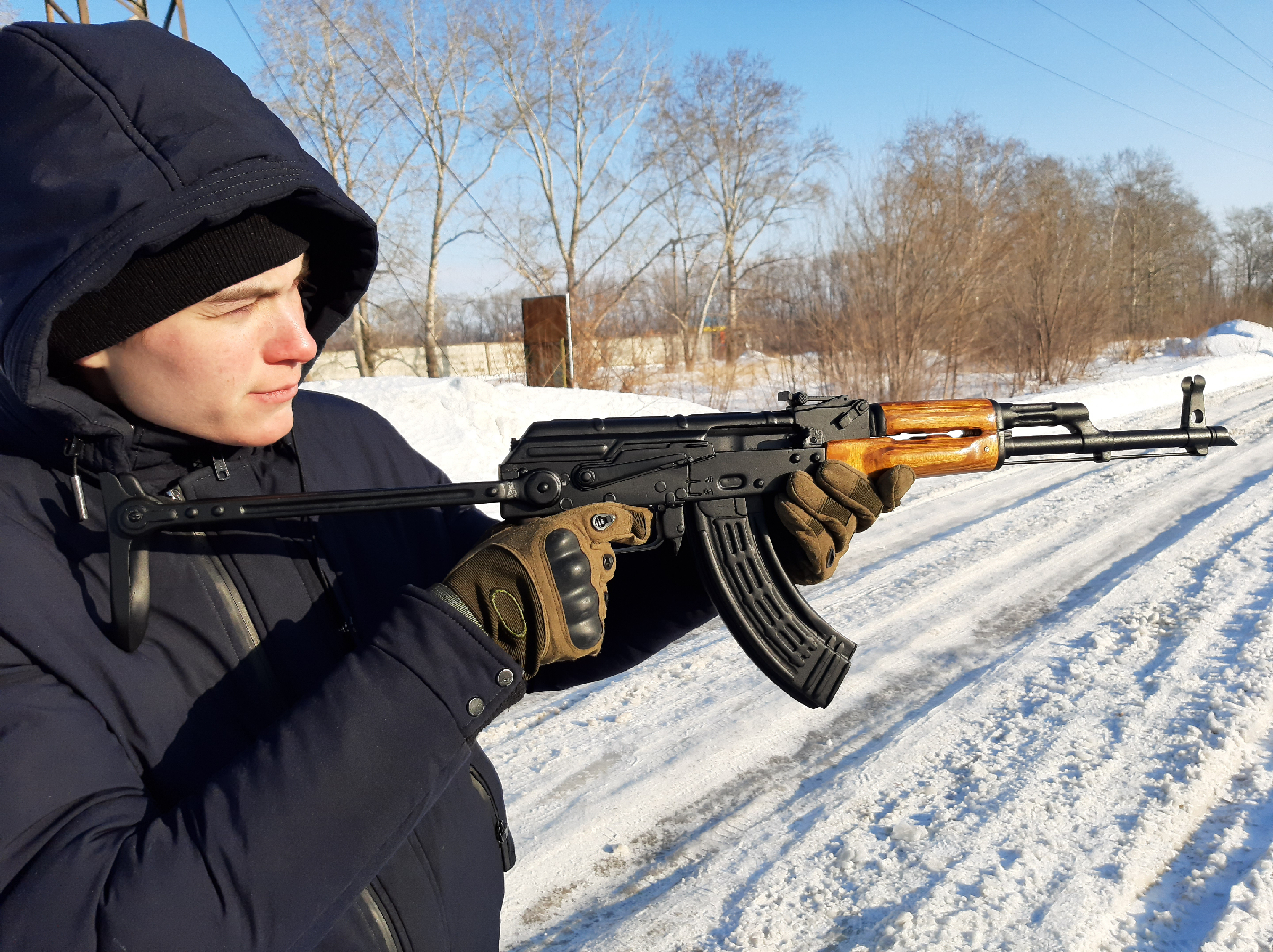 Эскиз автомата из дерева