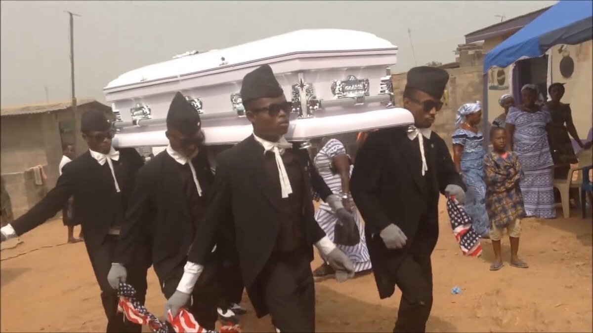 черный ящик картинка. танцующие на похоронах африканцы. негры несут гроб. мусорные пакеты на природе. негры несут гроб и танцуют.