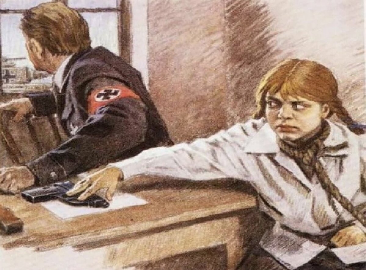 Иллюстрация момента с допроса девочки. 