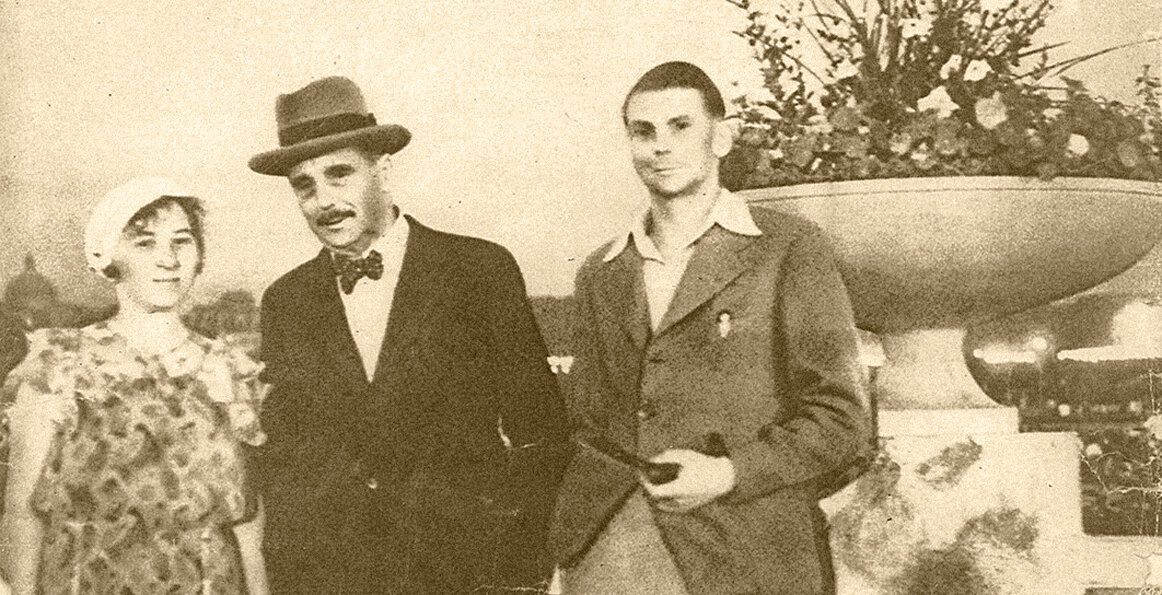 директор парка Бетти Глан и Герберт Уэллс с сыном