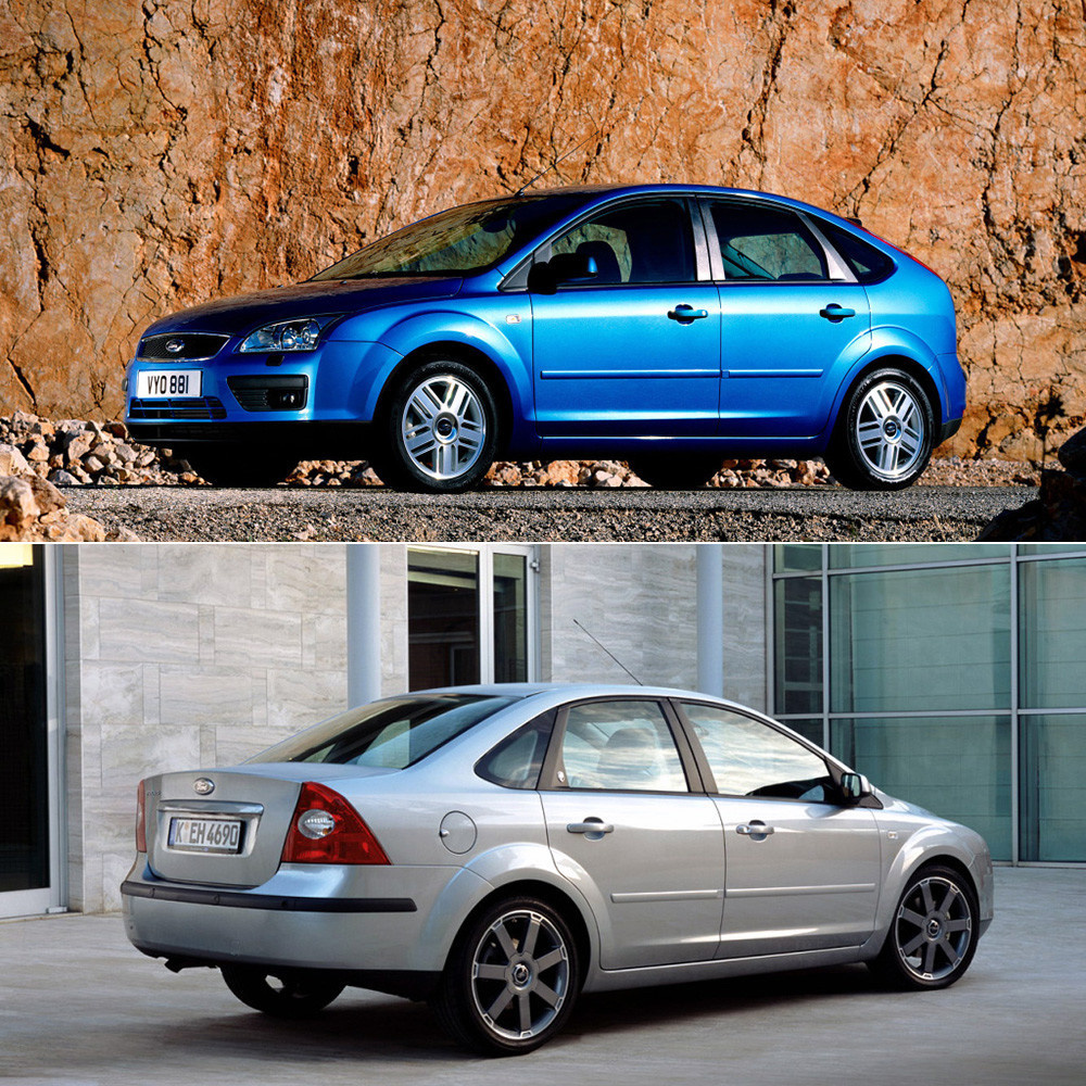 Стоит ли брать бу Форд Фокус – вопрос довольно сложный, с которым так просто не разобраться. Одного взгляда на фото Ford Focus достаточно, чтобы влюбиться в эту модель. На вторичном рынке вы найдете транспортное средство в суме как от 300000 тысяц рублей до 400000 тысяч рублей, удовлетворяющее вашим принципам и критериям. Широкий выбор подержанных Ford Focus с пробегом с разными кузовами, двигателями, трансмиссией и страной происхождения делает покупку непростой задачей.- Все моторы - 1.4, 1.6, 1.8, 2.0, а также дизели 1.8 и 2.0 можно смело считать крепкими и удачными. Есть пара исключений, о которых - ниже.
- 4-ступенчатой АКПП можно не бояться, при условии что хотя бы раз в 80 000 км в ней менялось масло, а раз в 150-180 тысяч ее снимали для планового ремонта.
- Для самых экономных лучшим вариантом будет 1.6 (100 л.с.) + МКПП, а если есть чуть больше денег, то 2.0 (145 л.с.) + АКПП.  - На общем фоне белой вороной выглядит мотор 1.6 Ti-VCT (115 л.с.), оснащенный фазовращателями. Они и являются его слабым местом, особенно на машинах до 2007 года. 
- Мотор 1.4 конструктивно неплох, но слабоват для машины С-класса, и водителям приходится сильнее его "крутить", чтобы держаться в потоке, из-за чего и изнашивается он в среднем быстрее, чем 1.6. 
- Дизельный 1.6 - крайне редкий и малоизученный в России мотор, к тому же слабый, которого проще просто избегать.
- С точки зрения "здоровья" коробки передач наименее удачный вариант - это МКПП + 1.8. Для этого двигателя коробка слабовата, и ее износ происходит значительно быстрее, чем на 1.4 и 1.6.    Двигатели - Моторы 1,4 (80 л.с.) и 1,6 (100 л.с.) - очень живучие, хотя первый мотор для машины слабоват.
- 1,6-литровый мотор на 115 л.с., как мы уже говорили, имеет не очень живучие фазовращатели. Они и являются его слабым местом, особенно на машинах до 2007 года. Разница с мотором на 100 л.с. незначительная, но в эксплуатации он обойдётся дороже.
- Проблема мотора 1,8 л. - плавающие холостые обороты, иногда - неуверенный пуск в мороз. Причина проблемы - в прошивке, и велика вероятность, что её уже меняли.
- У всех моторов есть одна "болячка" - слабый расширительный бачок. Само по себе не страшно, но если ездить с низким уровнем антифриза, ничего хорошего мотору не будет. Обратите на это внимание при осмотре.
- Интервал замены цепи на моторах 1.8 и 2.0 - они редко ходят свыше 250 000 км, так что ближе к 200 000 км пробега начинать проверять натяжение цепи.
- Интервал замены ремня ГРМ на моторах 1.4 и 1.6 - 80 000 км, нужно помнить об этом, т.к. цена ошибки - фатальна.
- У дизелей стоит проверить состояние клапана рециркуляции отработавших газов EGR, загрязненность которого может дорого обойтись.
- Обратите внимание на чистоту радиаторов. Забитые соты чреваты перегревом мотора, а он, в свою очередь, вызовет залегание поршневых колец, угар масла и прочие проблемы.