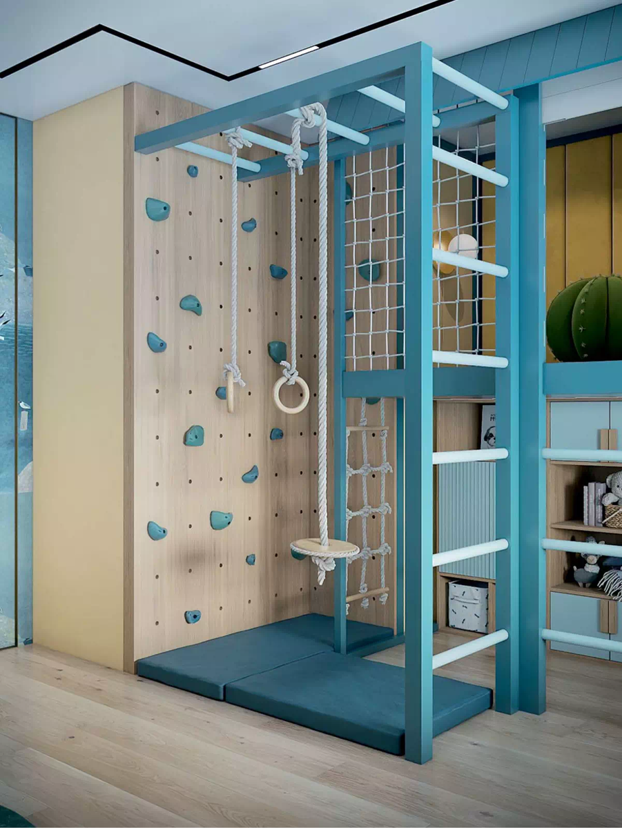 Спортивно-игровой уголок со скалодромом