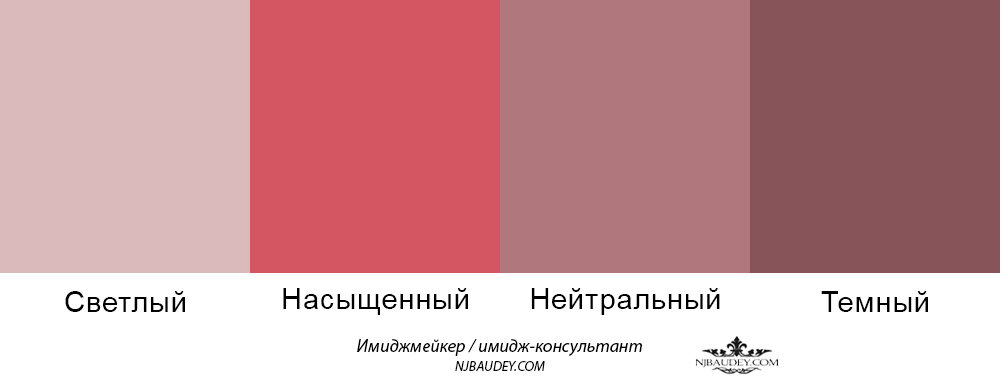 Примеры розовых оттенков для мягкой осени