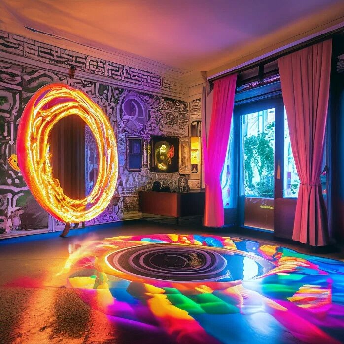 "Огненное кольцо в комнате". Рис.нейросети. Программа И.Т.