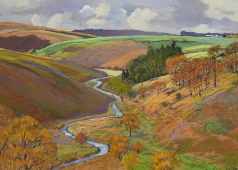 Барри Уоткин. Река Барл возле Саймонсбата, Эксмур. Пастель. Размер картины 50см x 34см 
http://www.barrywatkin.co.uk/OriginalPaintings.html\
