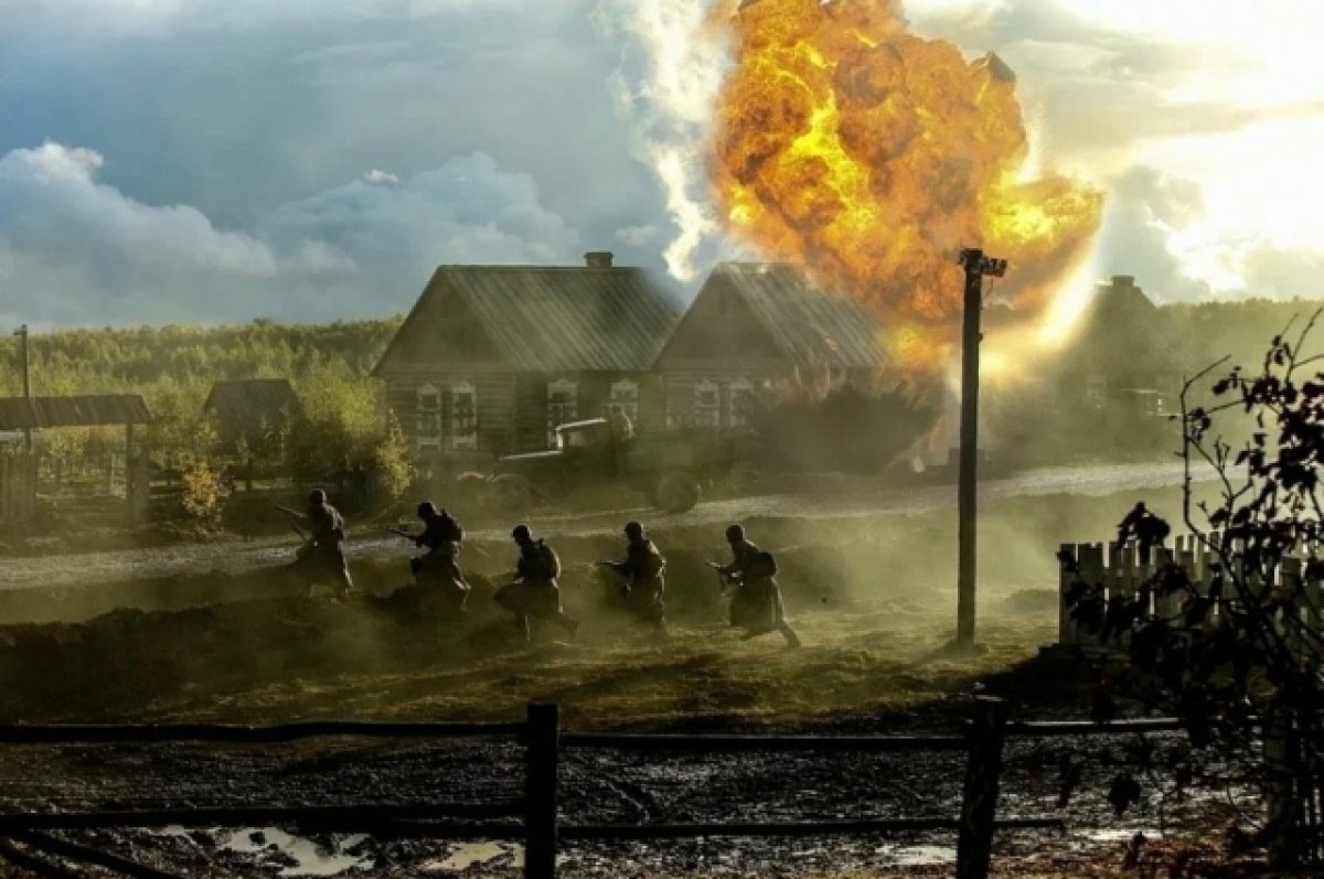    Съемки фильма "Подольские курсанты".