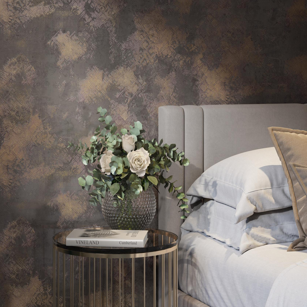 Обои виниловые KERAMA MARAZZI "Ренессанс", мотив, коричневый