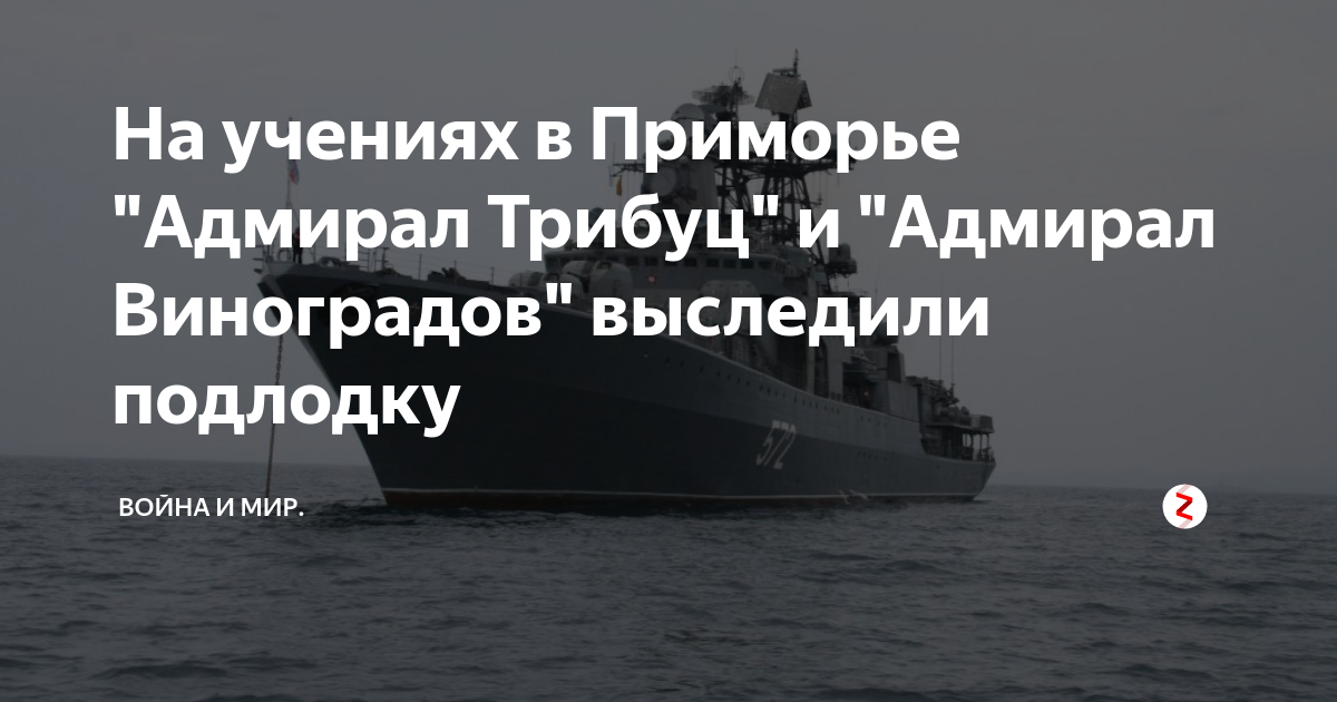 На учениях в Приморье "Адмирал Трибуц" и "Адмирал Виноградов" выследили ...