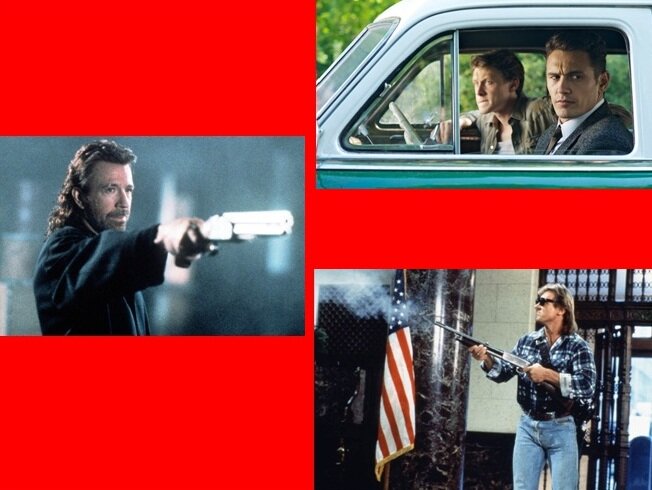 Кадры из х.ф. «Чужие среди нас» (1988), «Агент» (1991) и «11.22.63» (2016, сериал).