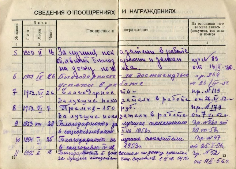Образец заполнения мореходной книжки