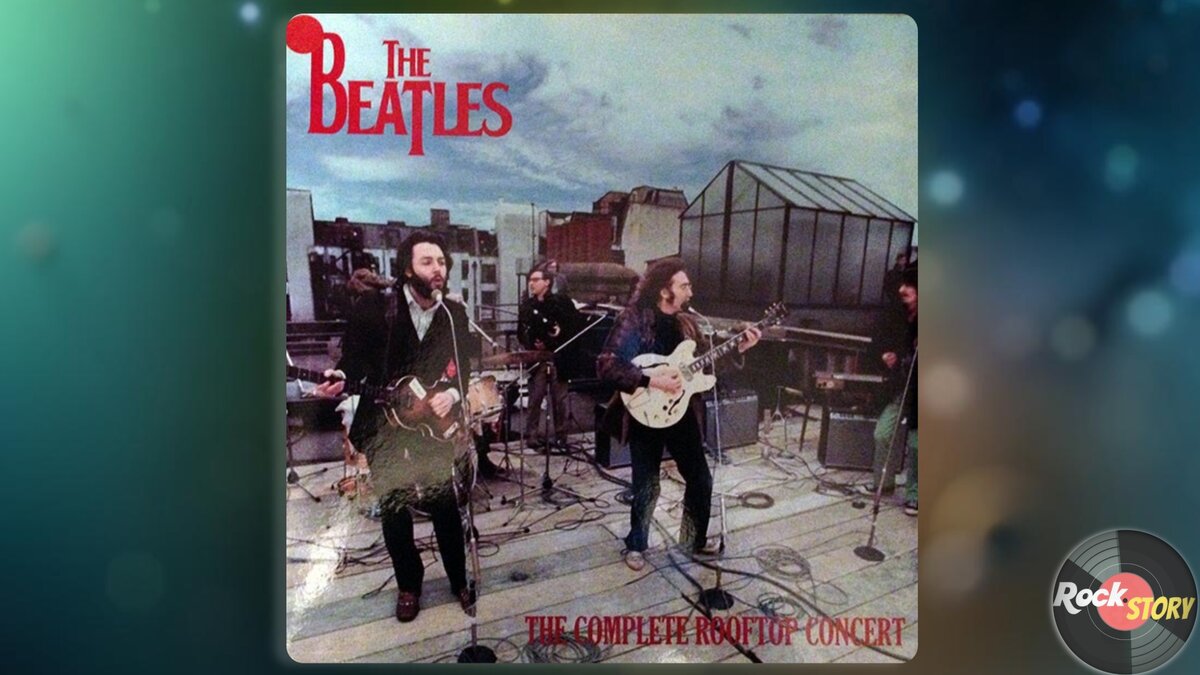 На фотографии обложка винилового издания под названием The Complete Rooftop Concert, группы The Beatles