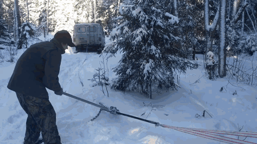 Лебедка в работе