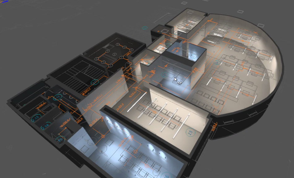 Расчет освещенности коворкинга Space 1