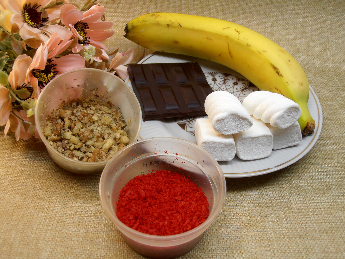 Ингредиенты для приготовления канапе с шоколадом