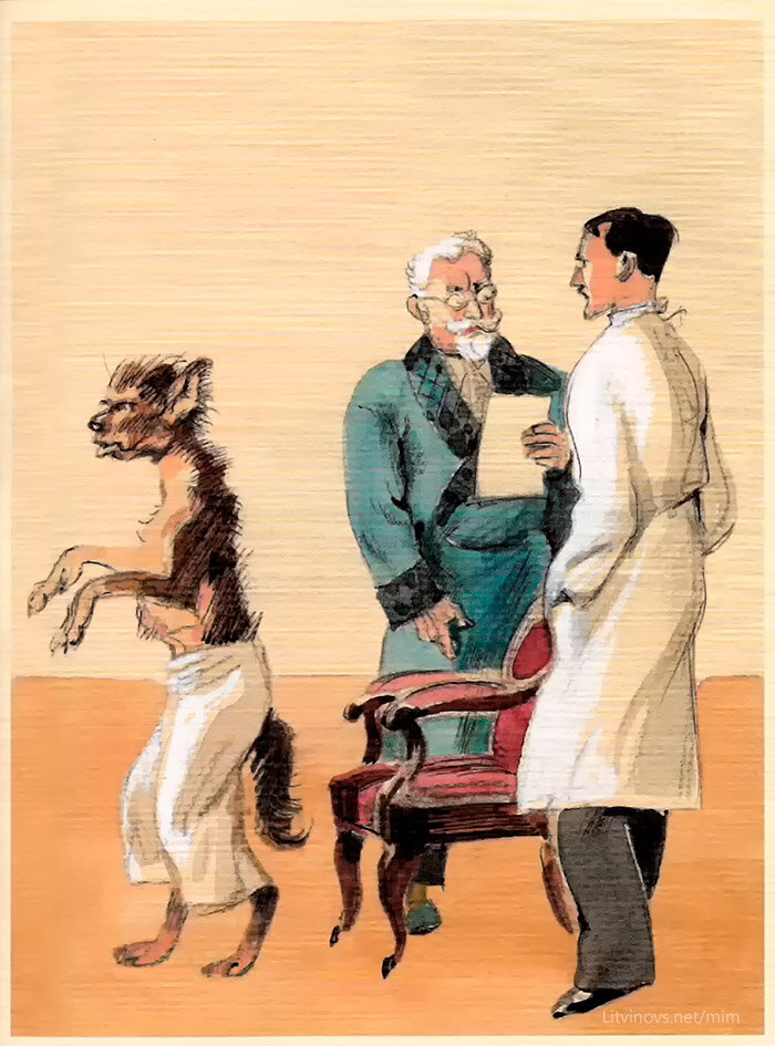 Иллюстрация к повести "Собачье сердце" М.А. Булгакова