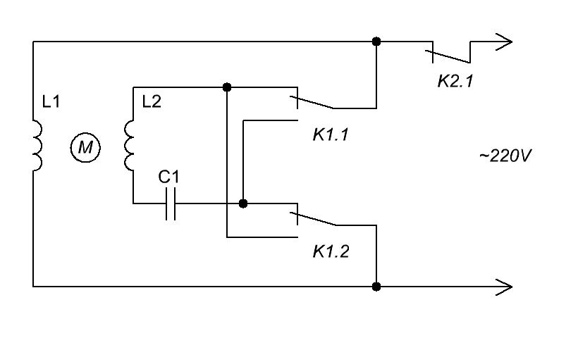 Реверсивное подключение однофазного двигателя Устройство для реверса однофазного конденсаторного электродвигателя. Вячеслав Ка