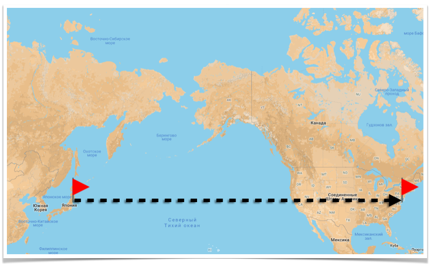 От Японии до Америки. Расстояние от Америки до Японии. Маршрут от Японии до Америки. Маршрут самолета из Японии в США.
