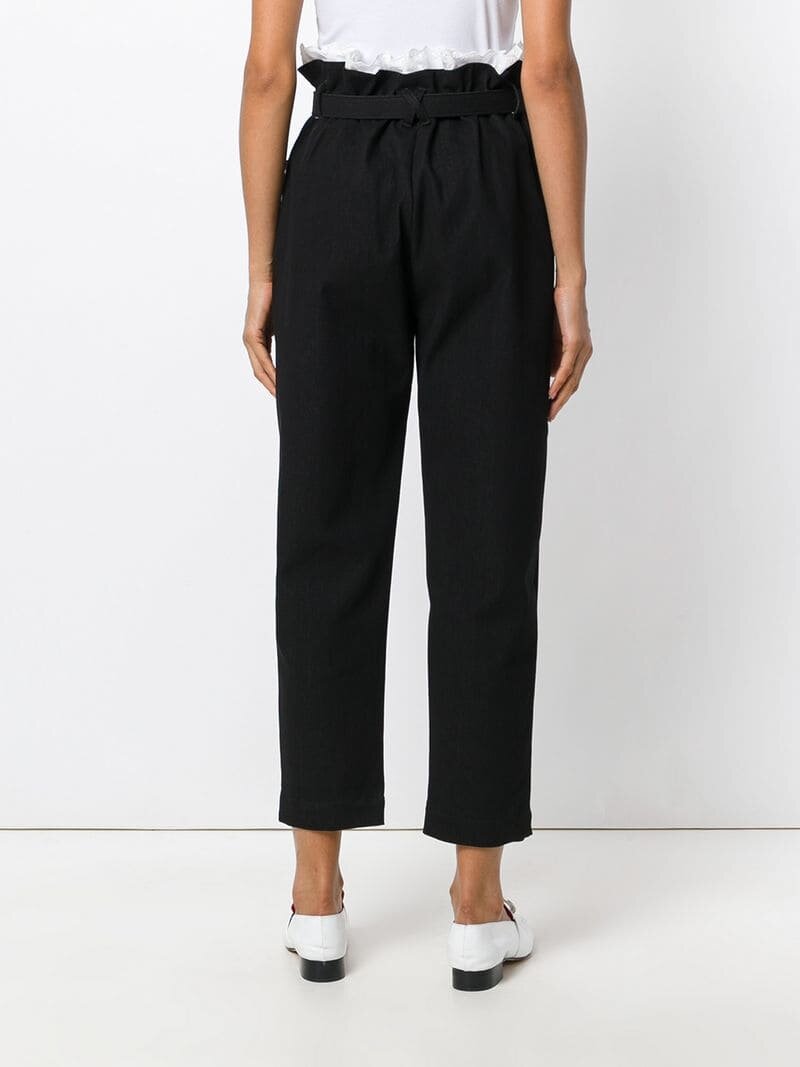 брюки со складками на поясе - paper bag