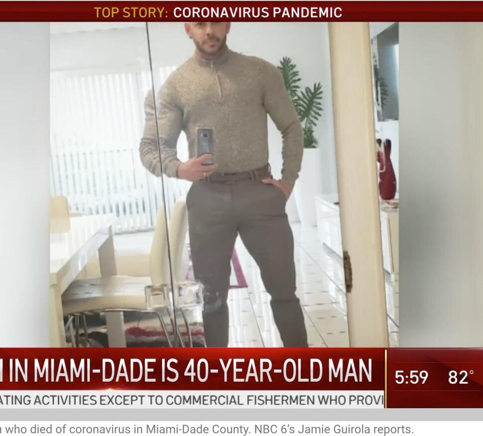 Сообщение о смерти 40-летнего мужчины на каналах телевидения штата Флорида.