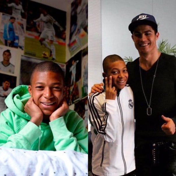 Мбаппе со своим кумиром Роналду.