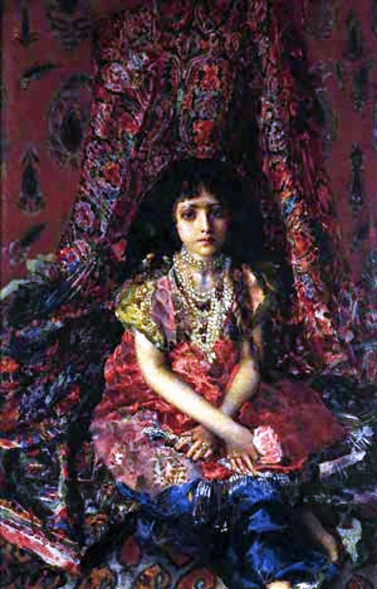 Врубель Михаил Александрович, «Девочка на фоне персидского ковра»,1886, холст, масло, Киевский музей русского искусства, Киев