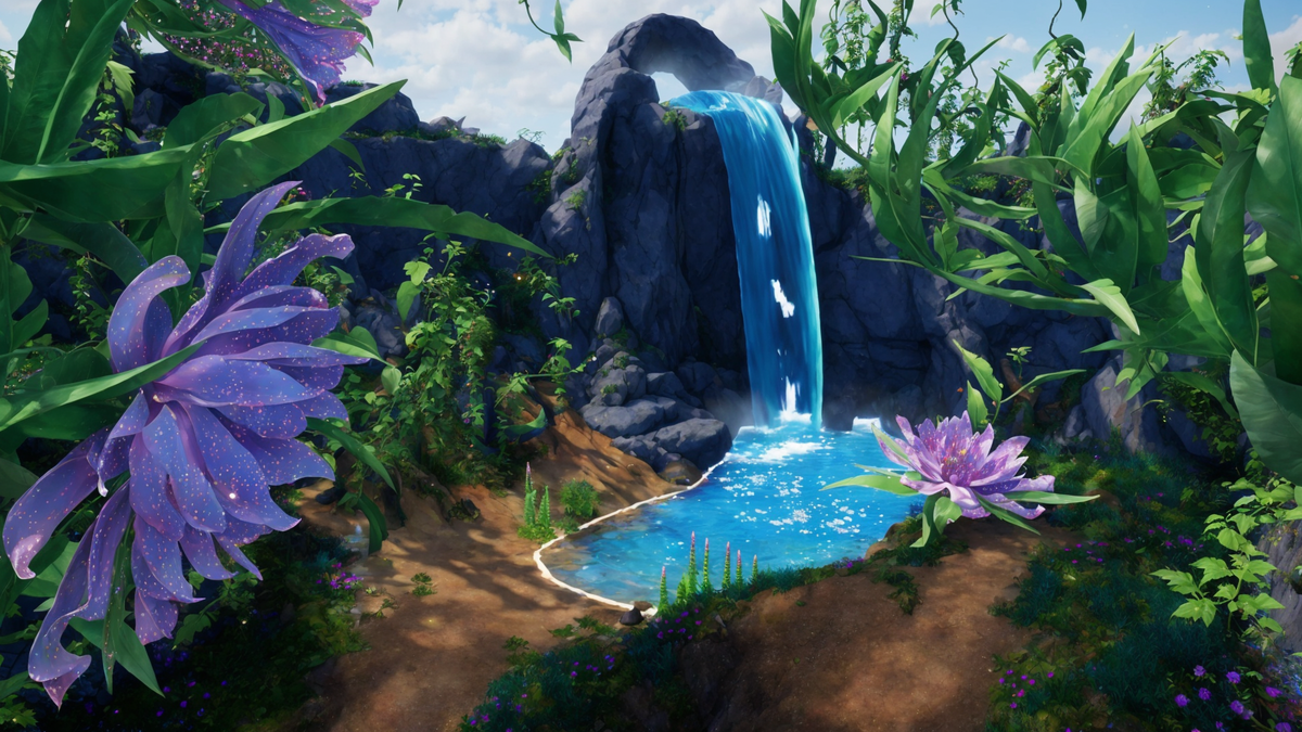  кратер угасшего вулкана впадает водопад