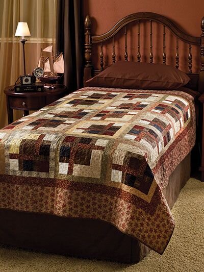 Лоскутное одеяло в коричневой гамме. 