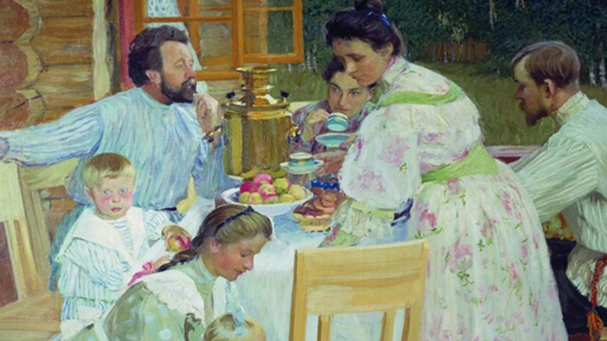 "На террасе Художник Б.М.Кустодиев