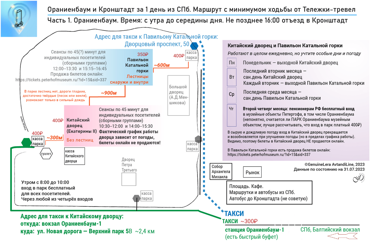 Схема-памятка — GenuineLera (автора), 2023. Часть 1: Ораниенбаум   
Изучите также карты Яндекса, фотографии и карты на сайте https://peterhofmuseum.ru. Отдельного официального сайта нет, навигация несколько путаная, требуется внимательность.
