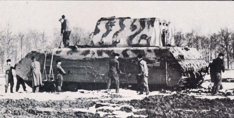Прототип Pz.Kpfw VIII Maus с массо-габаритным макетом башни 