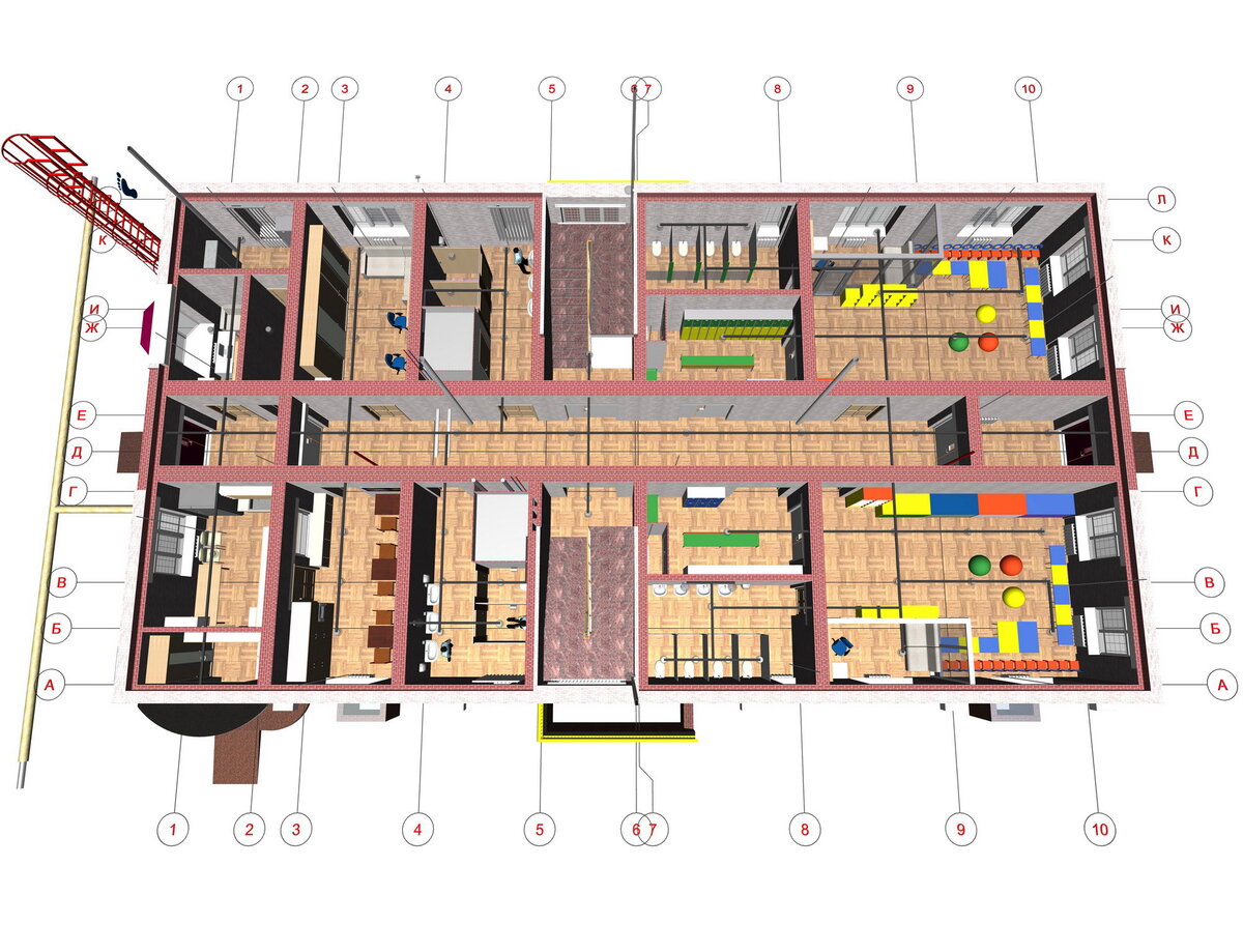 План этажа детского сада