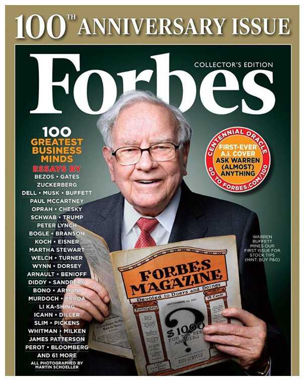Юбилейный номер журнала Форбс, выпущенный через 100 лет после первого.
